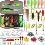 Truscend 110pcs Fishing Bait Rigs & Lures Kit - Economic/Premium Starter/Giftable Fishing Gear Set for Freshwater Fishing