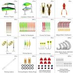 Truscend 110pcs Fishing Bait Rigs & Lures Kit - Economic/Premium Starter/Giftable Fishing Gear Set for Freshwater Fishing