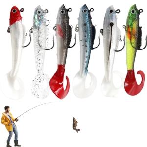 Mystiqut 6-Pack Soft Tail Silicone Fishing Lures