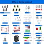 174 Piece Fishing Lure and Accessory Set