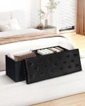 Spacious Folding Ottoman with Storage for Living Room