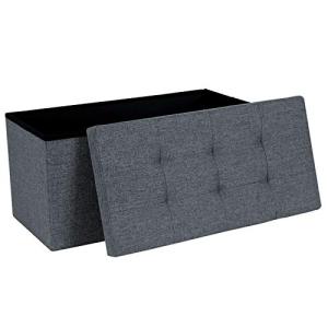 Dripex Folding Ottoman Storage Box - Dark Gray