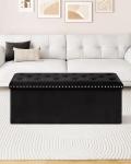 Spacious Folding Ottoman with Storage for Living Room