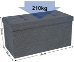 Dripex Folding Ottoman Storage Box - Dark Gray