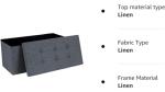 Dripex Folding Ottoman Storage Box - Dark Gray