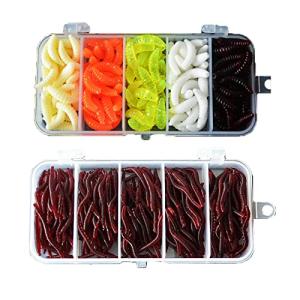 350-Piece Soft Plastic Worm and Mealworm Bait Set