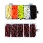 350-Piece Soft Plastic Worm and Mealworm Bait Set