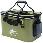 Foldable Fishing Bucket in Army Green, 6-10 Gallon