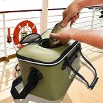 Foldable Fishing Bucket in Army Green, 6-10 Gallon