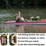 Foldable Fishing Bucket in Army Green, 6-10 Gallon
