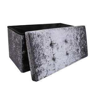 Dripex Grey Folding Ottoman Storage and Toy Chest