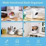 360-Degree Rotating Desk Organizer with 5 Compartments