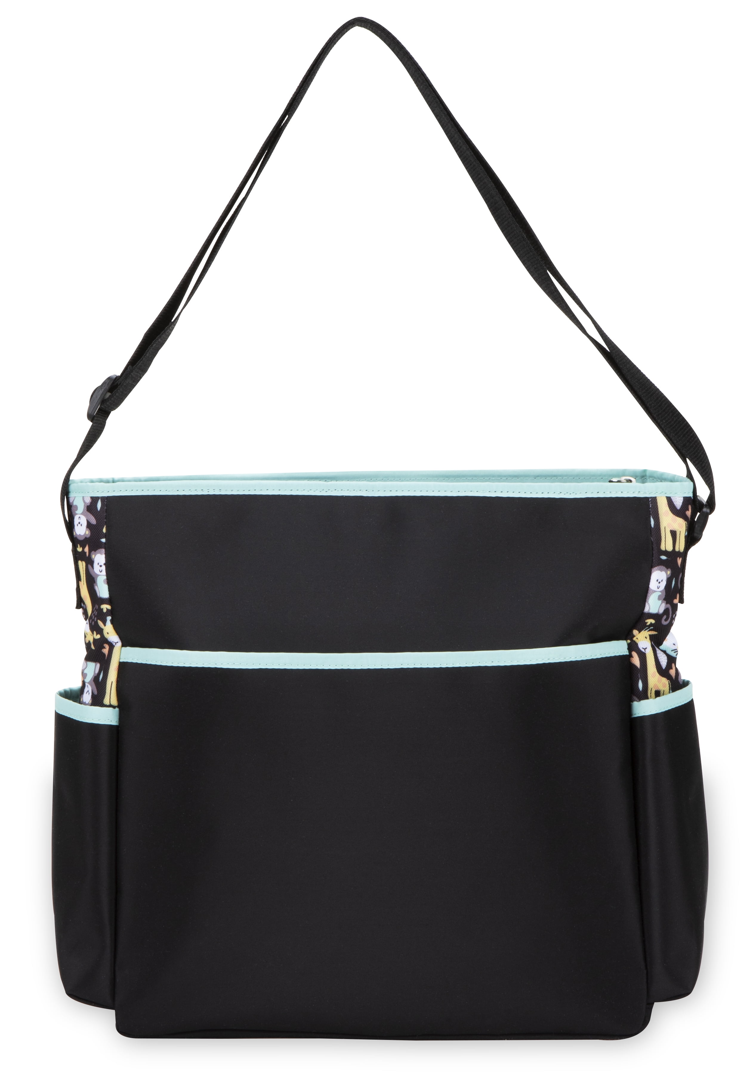 Adjustable Shoulder Strap Tote Diaper Bag - Black