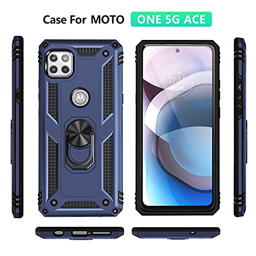 Heavy Duty Shockproof Case with Kickstand for Moto One 5G Ace