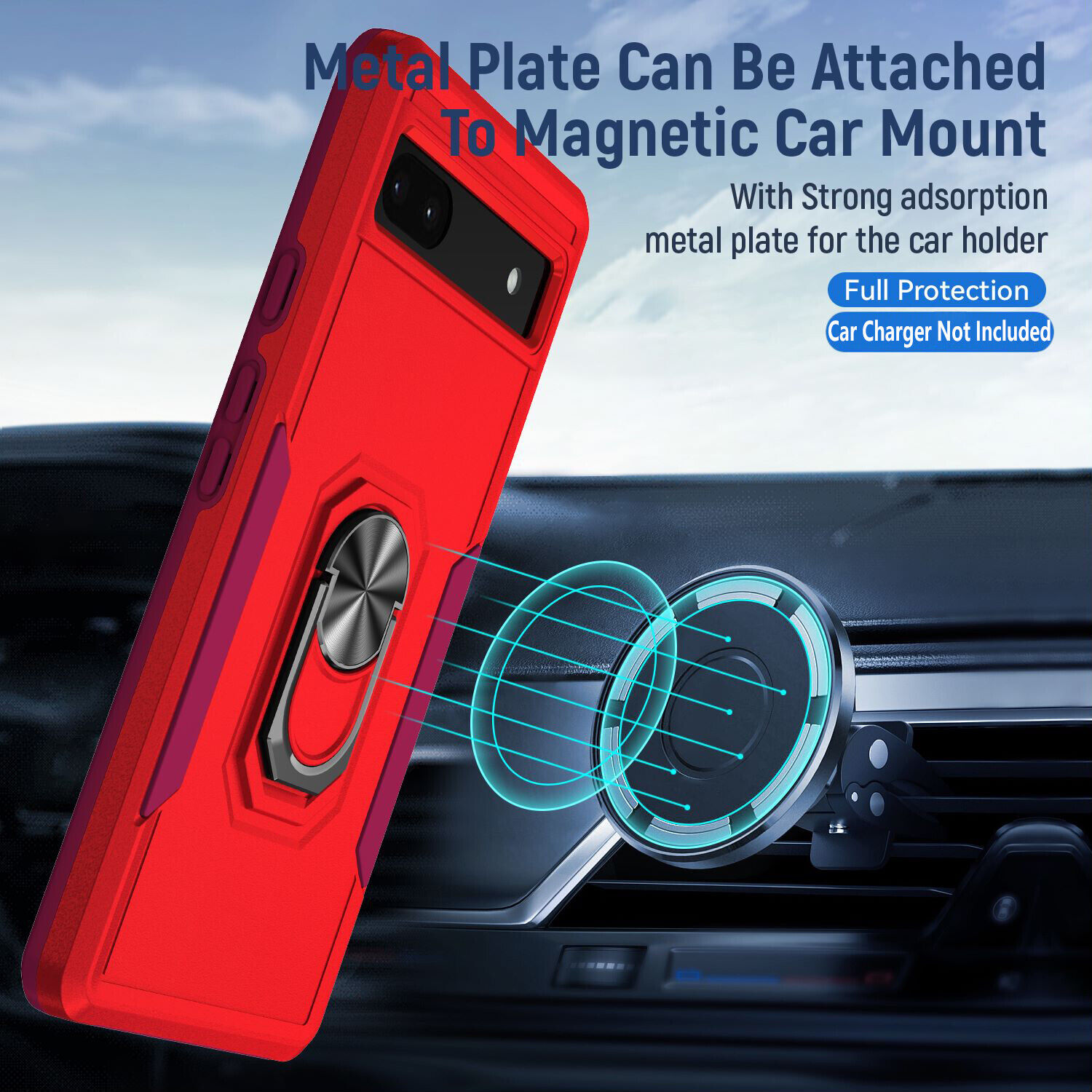 Shockproof Case & Tempered Glass for Google Pixel