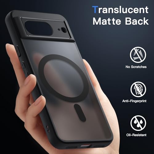 JETech Magnetic Case for Google Pixel 8 - MagSafe Compatible Translucent Cover