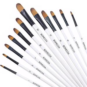 Filbert Paint Brushes Set, 12 PCS for Artists