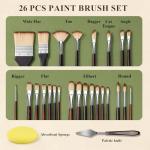 26-Piece Travel Paint Brush Set for Artists