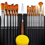 18-Piece Artist Paint Brush Set with Palette Knife