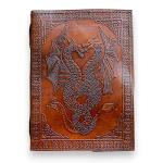 Double Dragon Leather Blank Notebook for Artists
