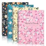 4 Pack 8.5 x 11 Inch Spiral Sketch Books
