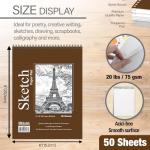 BAZIC Top Bound Spiral Sketch Pad, 50 Sheets