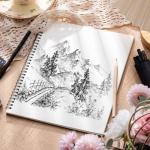 4 Pack 8.5 x 11 Inch Spiral Sketch Books