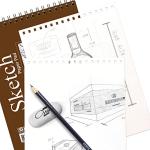 BAZIC Top Bound Spiral Sketch Pad, 50 Sheets