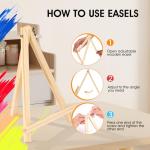 AROIC 9-Inch Wooden Easel Set for Painting