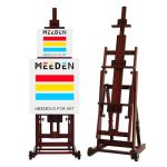 MEEDEN H-Frame Studio Easel with Wheels - Walnut