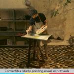 MEEDEN H-Frame Studio Easel with Wheels - Walnut