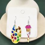 Colorful Bohemian Wooden Artist Paint Brush Earrings