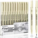 Black Micro Fineliner Pens Set for Artists