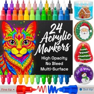 ARTISTRO 24 Dual-Tip Acrylic Paint Markers