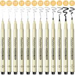 Black Micro Fineliner Pens Set for Artists