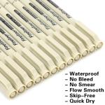 Black Micro Fineliner Pens Set for Artists