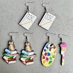 Colorful Bohemian Wooden Artist Paint Brush Earrings