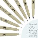 Set of 8 Fine Point Waterproof Art Pens