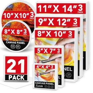 ESRICH 21 Pack Blank Canvas Boards Set