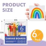 FUMILE 8x8 Canvas Boards, 6 Pack for Painting