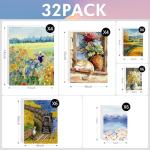 ESRICH 32 Pack Blank Canvas Boards for Painting