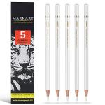 White Charcoal Pencils Set for Sketching, 5 Pieces