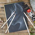 White Charcoal Pencils Set for Sketching, 5 Pieces