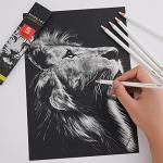 White Charcoal Pencils Set for Sketching, 5 Pieces