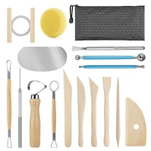 KACOLA 17-Piece Pottery Tool Kit for Sculpting