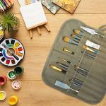 Canvas Brush Holder and Storage Organizer Pouch