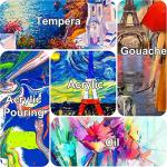 Artkey 8x10 Inch Stretched Canvas Pack of 10