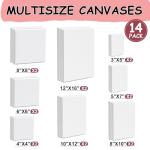14 Packs of Primed Stretched Canvas - Multi Sizes