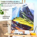 ARTEZA 24-Color Acrylic Paint Set, Rich Pigments