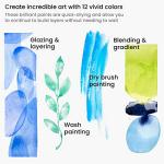 ARTEZA Non-Toxic Watercolor Paint Set - 12 Colors